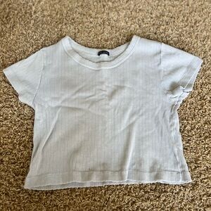 BRANDY MELVILLE light blue ribbed crop top